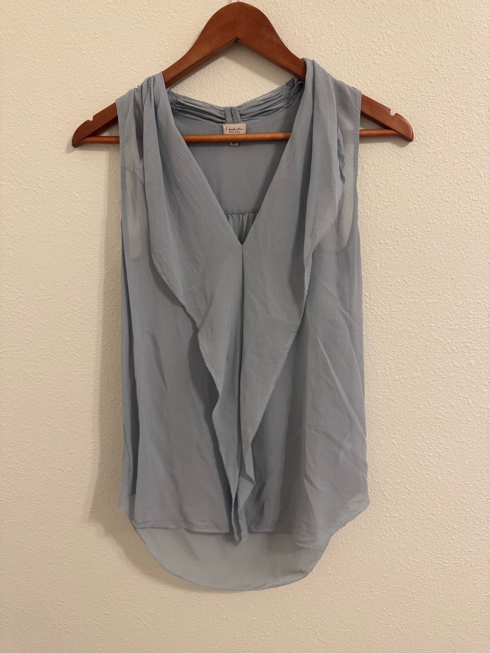 Aritzia A. Babaton 100% Silk Draped Blouse Tank Blue XS